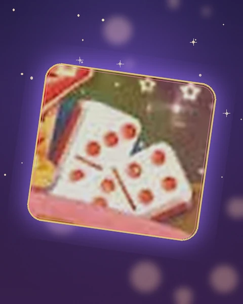 Dua dadu putih bermata merah dari artwork resmi luckyrp